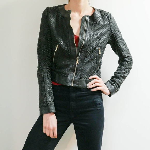 Yes London Dotted Leather Coat - Picture 1 of 7
